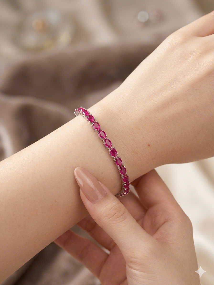 Lắc Tay Sapphire Hồng Royal Pink