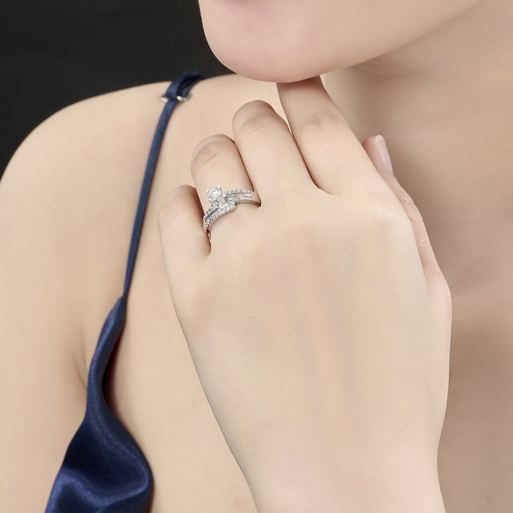 Nhẫn kim cương nam kim cương tấm